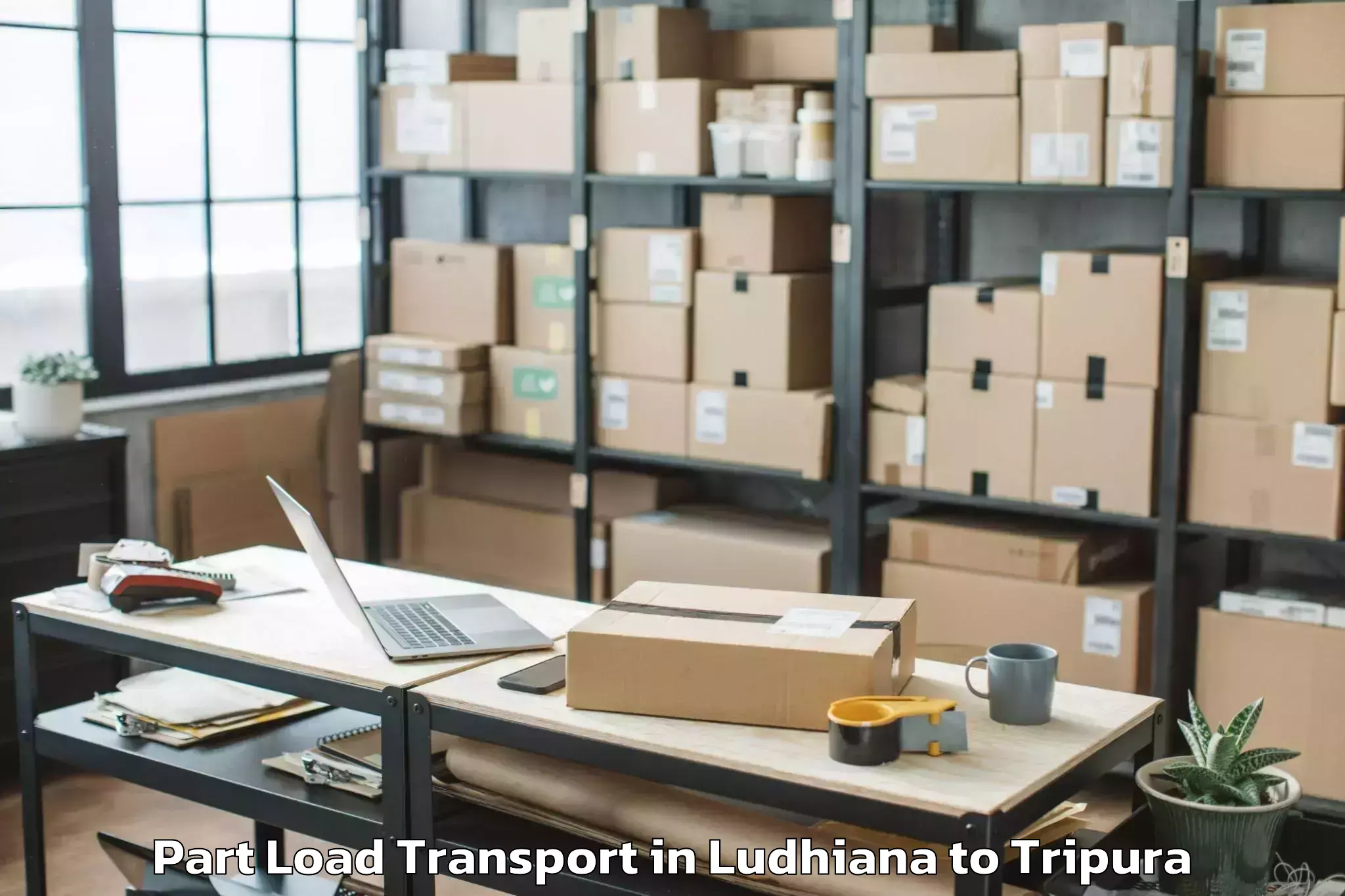 Book Ludhiana to Aambasa Part Load Transport